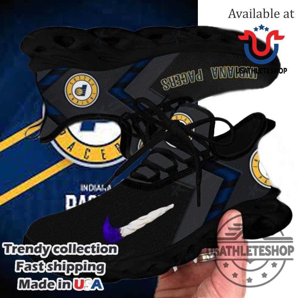 Indiana Pacers Max Soul Sneakers Black Blue Sports Shoes 7 Indiana Pacers Max Soul Sneakers – Black Blue Sports Shoes