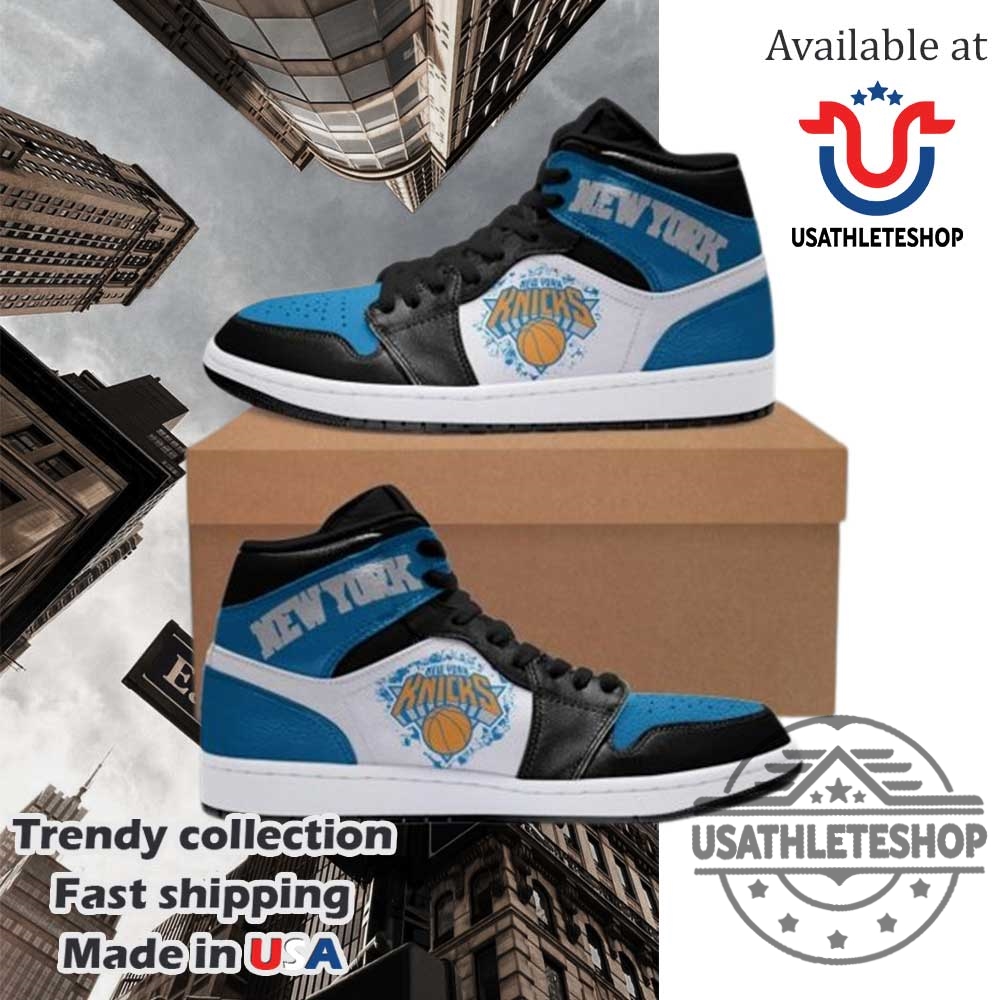 "Shop the Latest Oklahoma City Thunder Sneakers: Stan Smiths & Yeezys" 13 New York Knicks Air Jordan 1 High Black Blue Sneakers