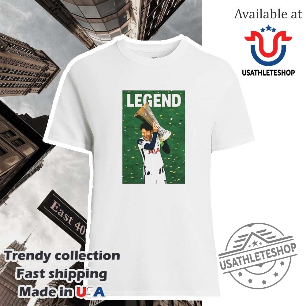 "Top Son Heung-min Shirts: Legendary Tottenham Designs for Fans" 4 Legend Son Heungmin Europa League Winner Trophy Shirt