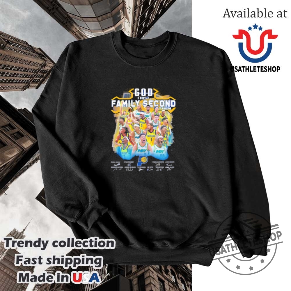 God First Family Second Then Indiana Pacers Players Signatures Shirt 5 God first family second then Indiana Pacers players signatures shirt