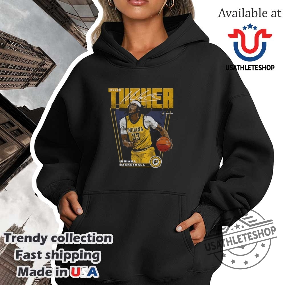 Myles Turner 33 Indiana Pacers Nba Basketball Signature Shirt 4 Myles Turner 33 Indiana Pacers NBA Basketball signature shirt