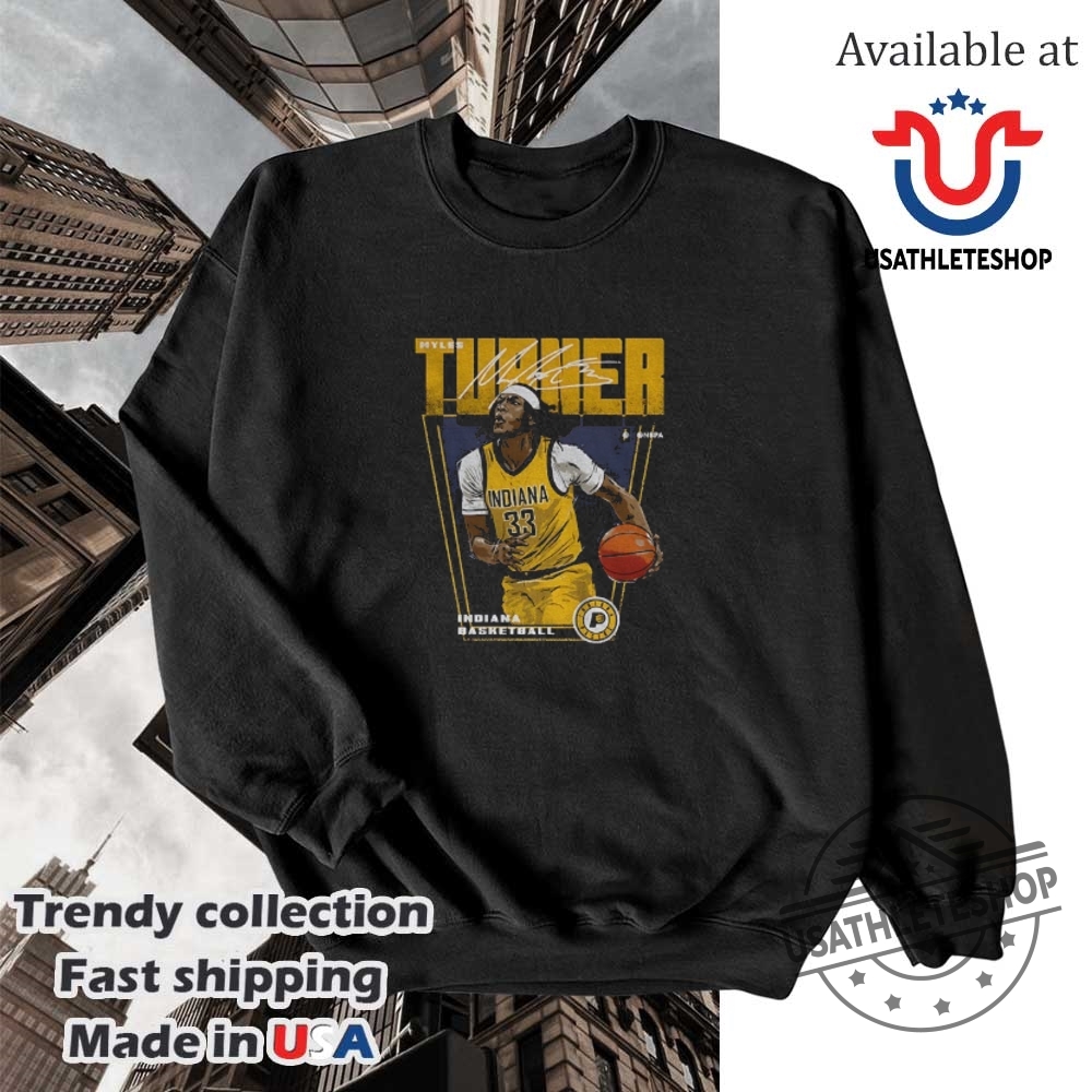 Myles Turner 33 Indiana Pacers Nba Basketball Signature Shirt 5 Myles Turner 33 Indiana Pacers NBA Basketball signature shirt