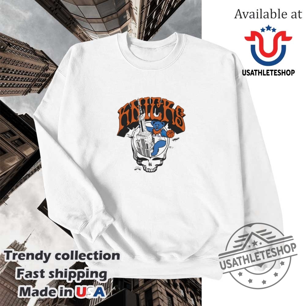 New York Knicks X Grateful Dead Bear Graphic Fan Tee 5 New York Knicks x Grateful Dead Bear Graphic Fan Tee