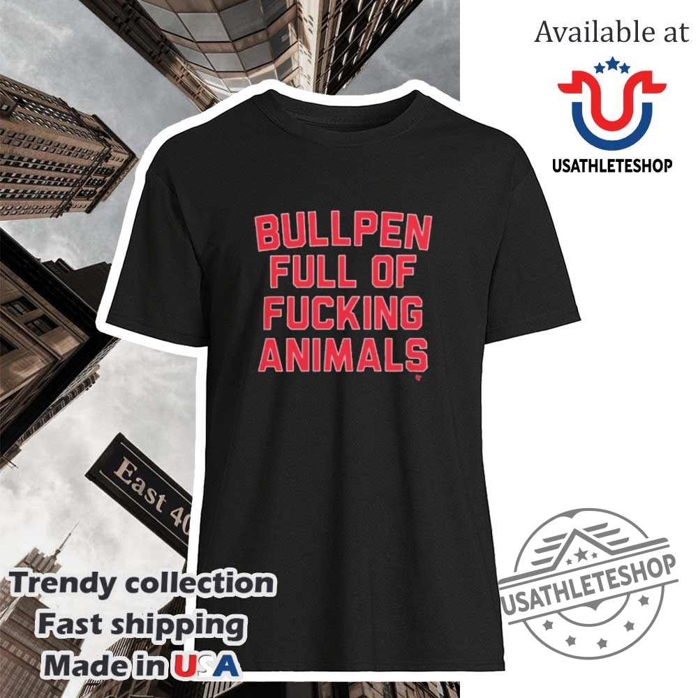 Boston Baseball Bullpen Full Of Animals Funny Sports Tee