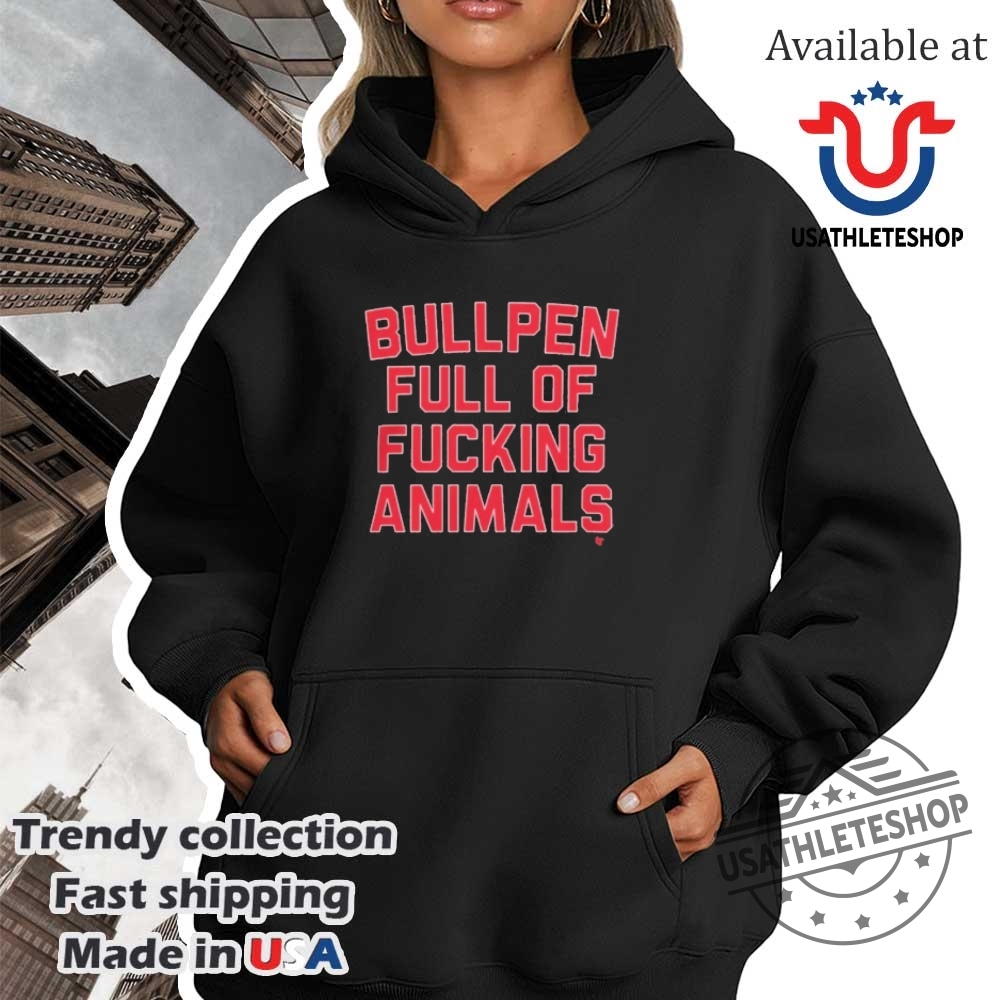 Boston Baseball Bullpen Full Of Animals Funny Sports Tee 4 Boston Baseball “Bullpen Full of Animals” Funny Sports Tee