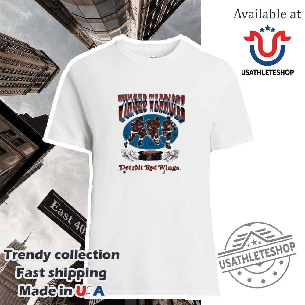 "Vintage Basketball and Baseball Tees: Retro, Parody, and Legends Collectibles" 32 Detroit Red Wings Winged Warriors Vintage Hockey Fan Tee