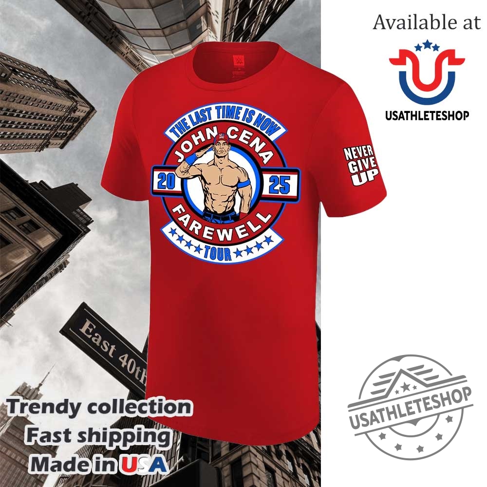 Mens Wwe Red John Cena Farewell Tour Tshirt 4 Mens Wwe Red John Cena Farewell Tour Tshirt usathleteshop 2