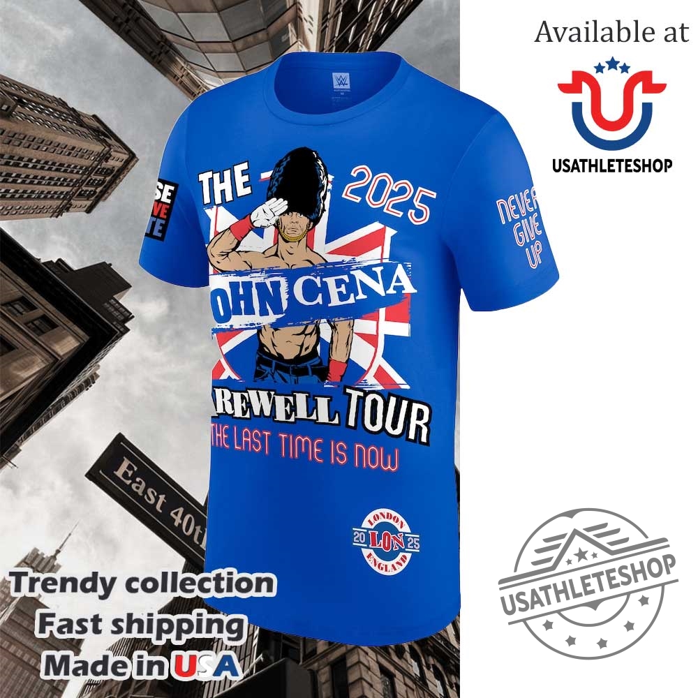 Blue John Cena Farewell Tour 2025 London Tshirt 4 Blue John Cena Farewell Tour 2025 London T-Shirt