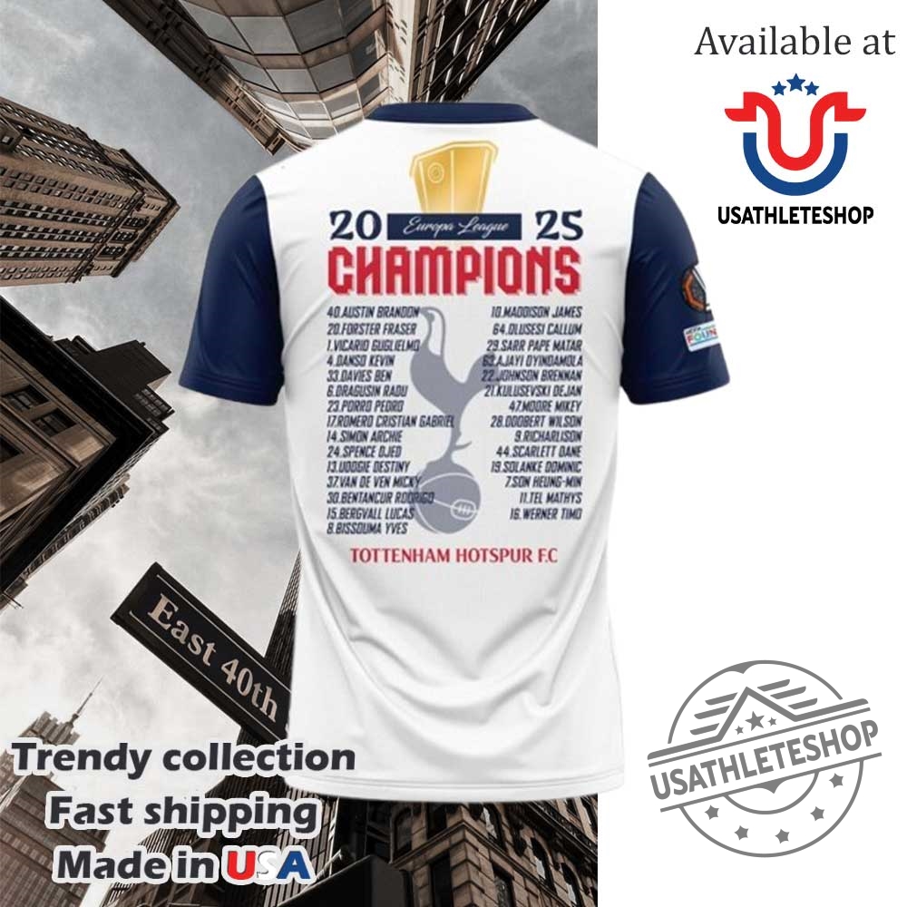 Uefa Europa League Winner 20242025 Tottenham Hotspur Tshirt 5 UEFA Europa League Winner 2024-2025 Tottenham Hotspur T-Shirt