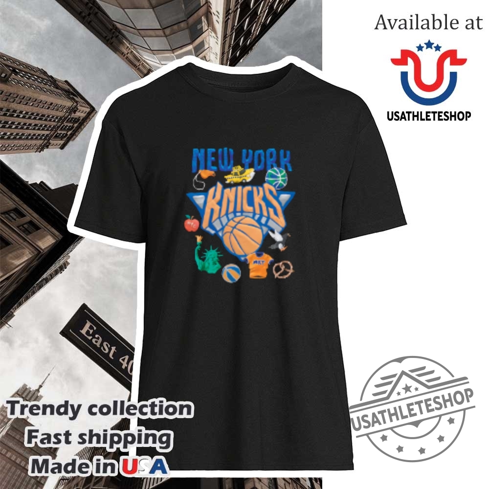 "Shop Vintage and Farewell Tour Shirts: Indy 500 & WWE Highlights" 36 New York Knicks City Icons Tshirt Nyc Landmark Graphic Nba Fan Tee