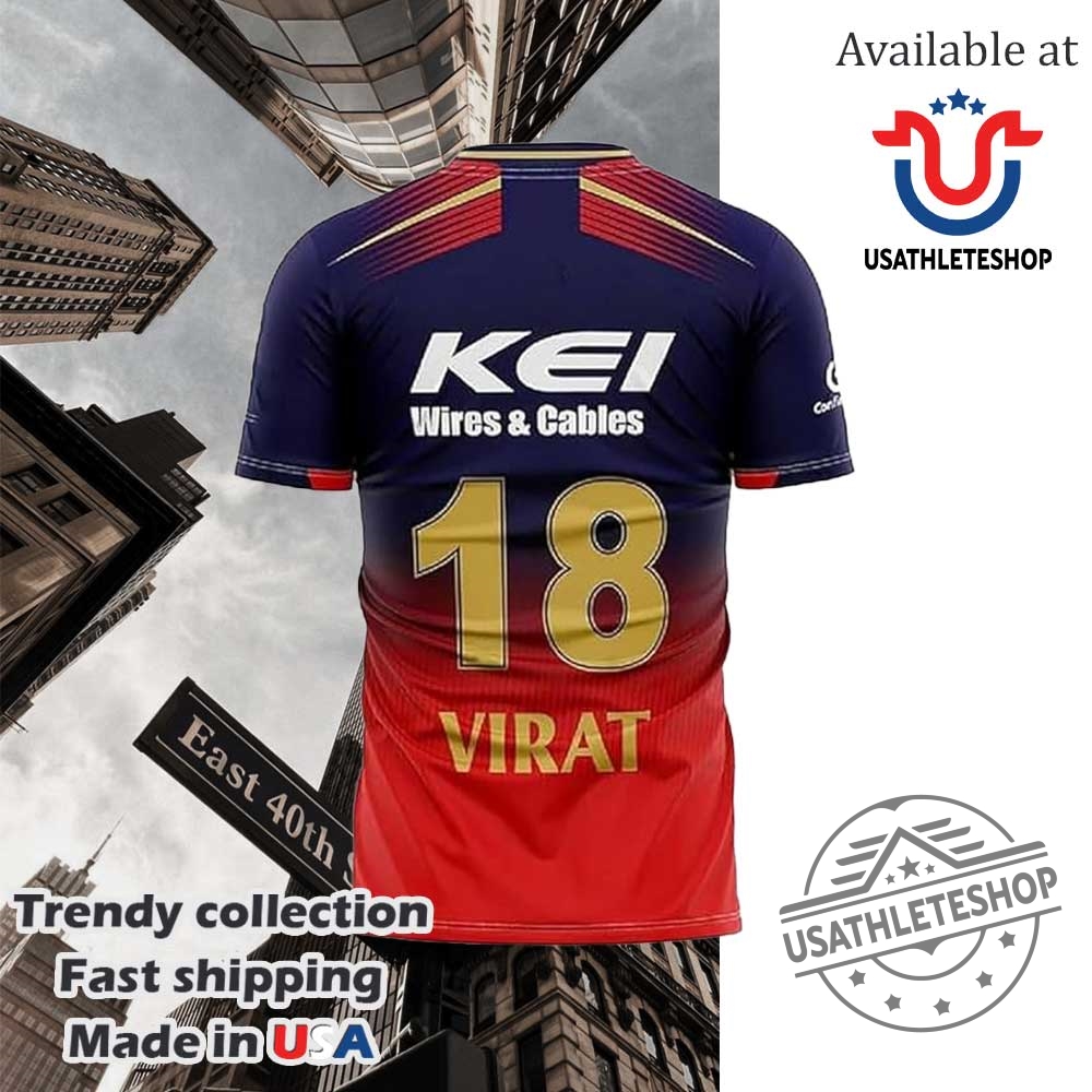 Virat Kohli 18 Rcb Jersey Royal Challengers Bangalore Cricket Shirt 2024 Edition 5 Virat Kohli #18 RCB Jersey – Royal Challengers Bangalore Cricket Shirt 2024 Edition