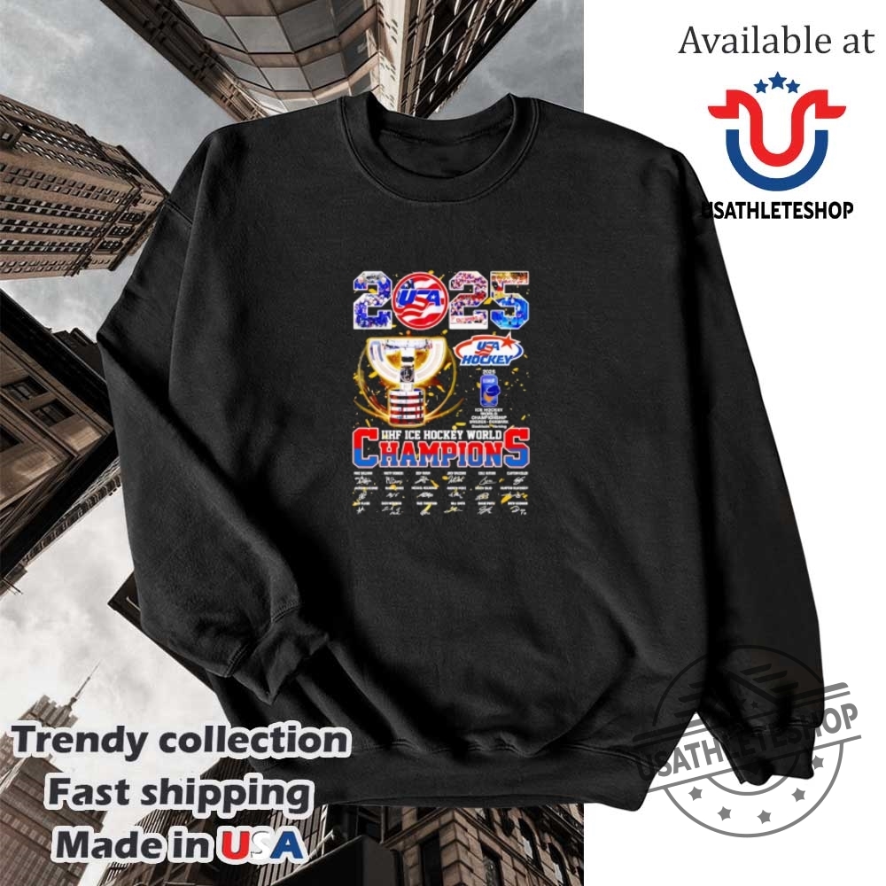 Usa Hockey 2025 Iihf Ice Hockey World Champions Signature Shirt 5 USA hockey 2025 IIHF Ice hockey World Champions signature shirt