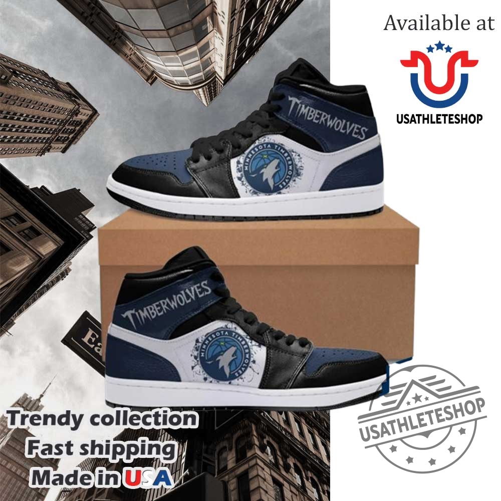 Minnesota Timberwolves Custom Hightop Sneakers Nba Basketball Fan Shoes For Men And Women