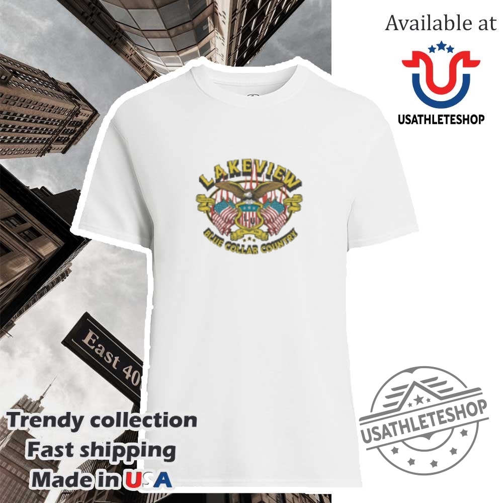 Lakeview Blue Collar Country Eagle American Flag Shirt