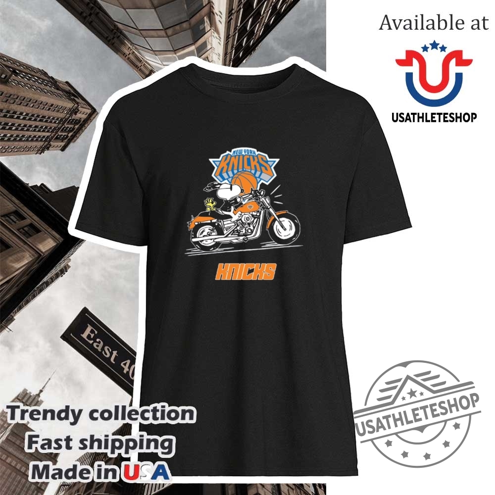Snoopy And Woodstock Driving Motorbike New York Knicks Shirt