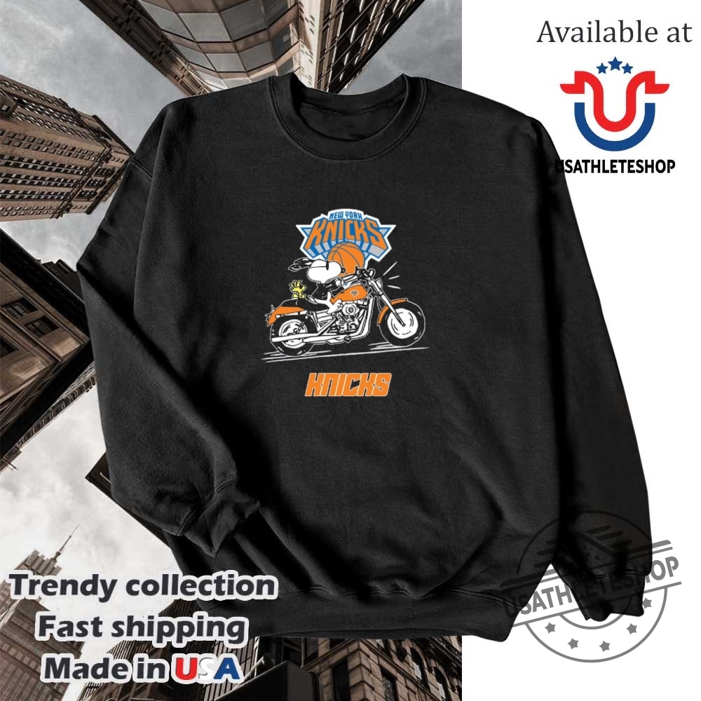 Snoopy And Woodstock Driving Motorbike New York Knicks Shirt 5 Snoopy and Woodstock driving motorbike New York Knicks Shirt