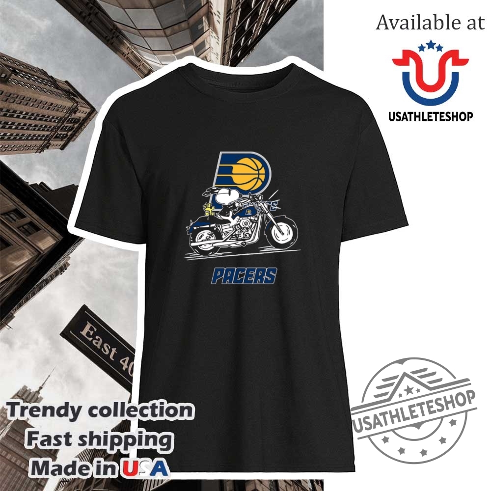 Snoopy And Woodstock Driving Motorbike Indiana Pacers Shirt