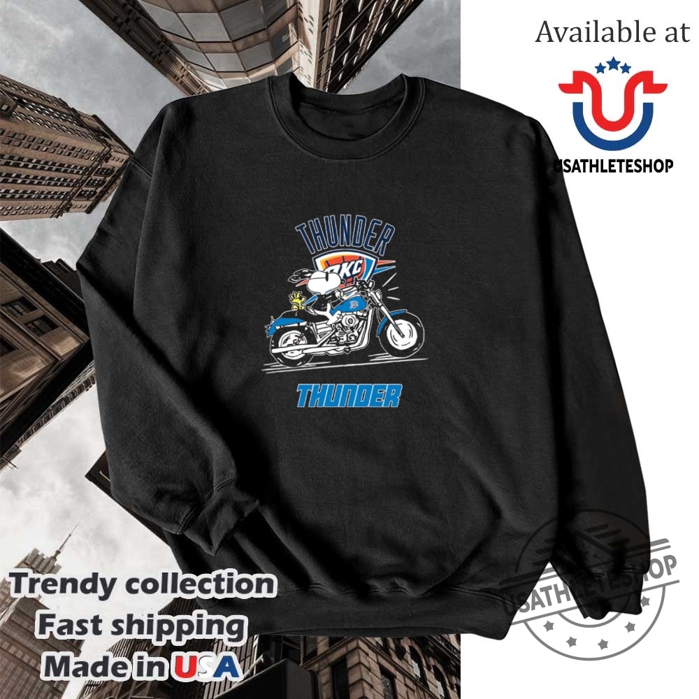 Snoopy And Woodstock Driving Motorbike Oklahoma City Thunder Shirt 5 Snoopy and Woodstock driving motorbike Oklahoma City Thunder shirt