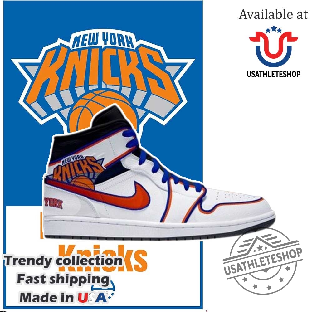 New York Knicks Nba Eastern Conference Final Association Jersey Air Jordan 1 Sneaker 3 New York Knicks NBA Eastern Conference Final Association Jersey Air Jordan 1 Sneaker