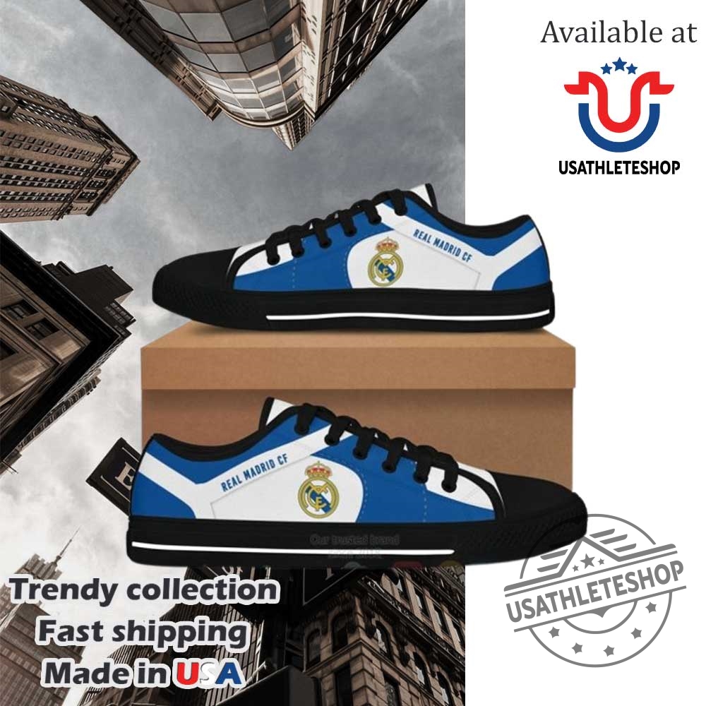 Real Madrid Blue White Low Top Shoes Black Sole 3 Real Madrid Blue White Low Top Shoes Black Sole