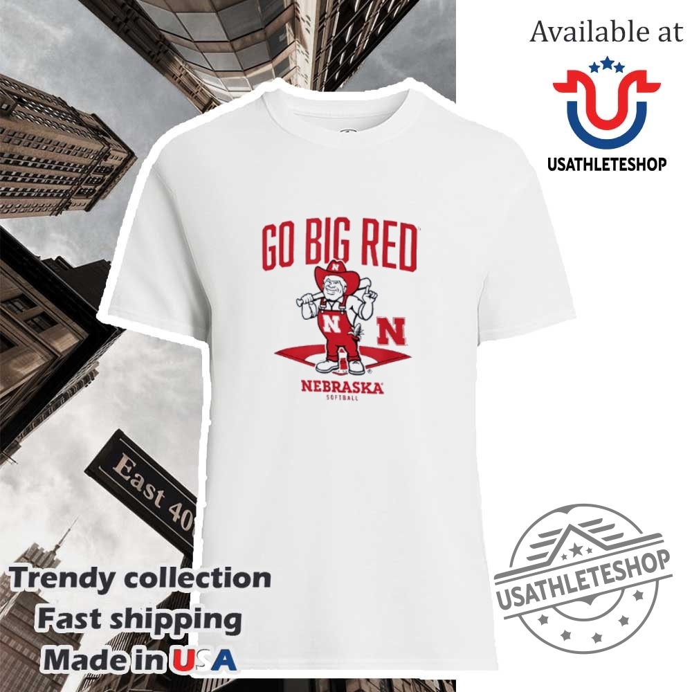 Go Big Red Mascot Diamond Nebraska Cornhuskers Softball Shirt