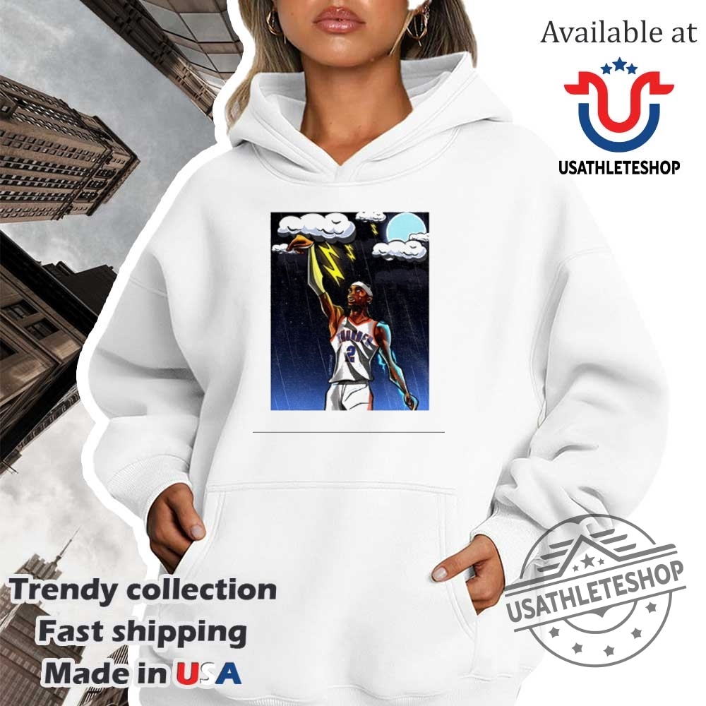 Thunderstorm Shai Gilgeousalexander Okc Thunder Nba Basketball Shirt 4 Thunderstorm Shai Gilgeous-Alexander OKC Thunder NBA Basketball shirt