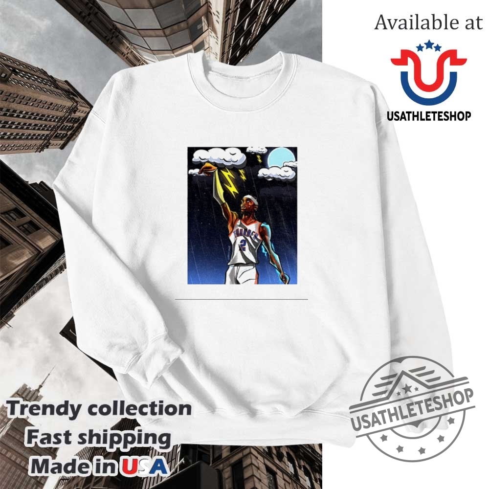 Thunderstorm Shai Gilgeousalexander Okc Thunder Nba Basketball Shirt 5 Thunderstorm Shai Gilgeous-Alexander OKC Thunder NBA Basketball shirt