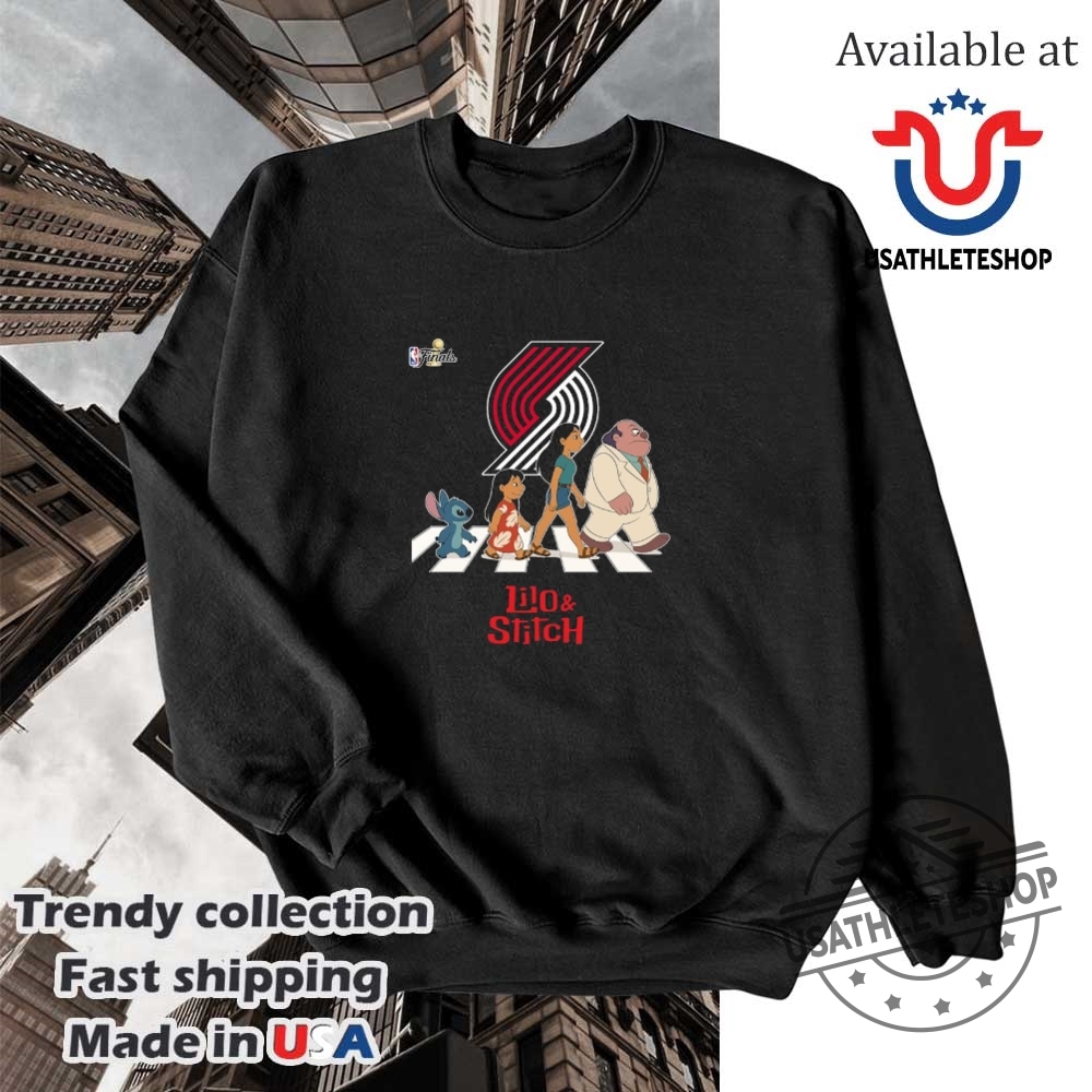 Portland Trail Blazers Nba Lilo And Stitch Characters Abbey Road Shirt 5 Portland Trail Blazers NBA Lilo and Stitch characters abbey road shirt