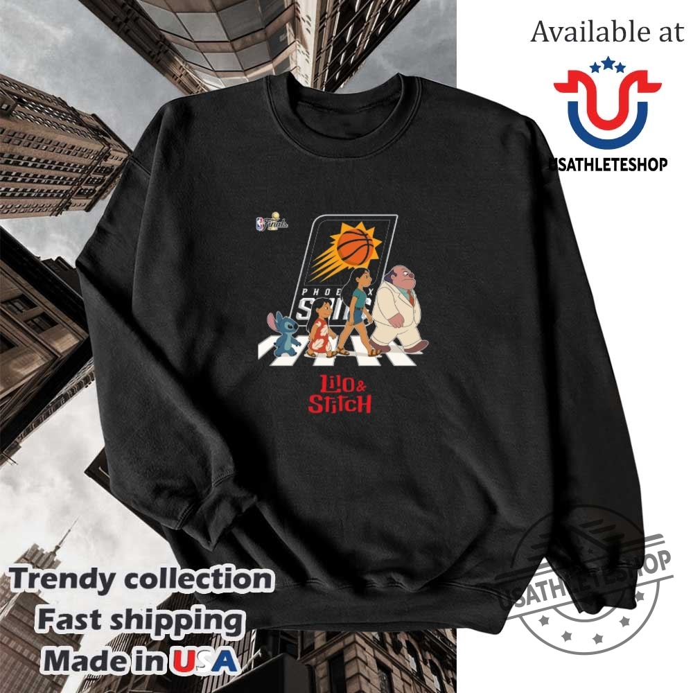 Phoenix Suns Nba Lilo And Stitch Characters Abbey Road Shirt 5 Phoenix Suns NBA Lilo and Stitch characters abbey road shirt