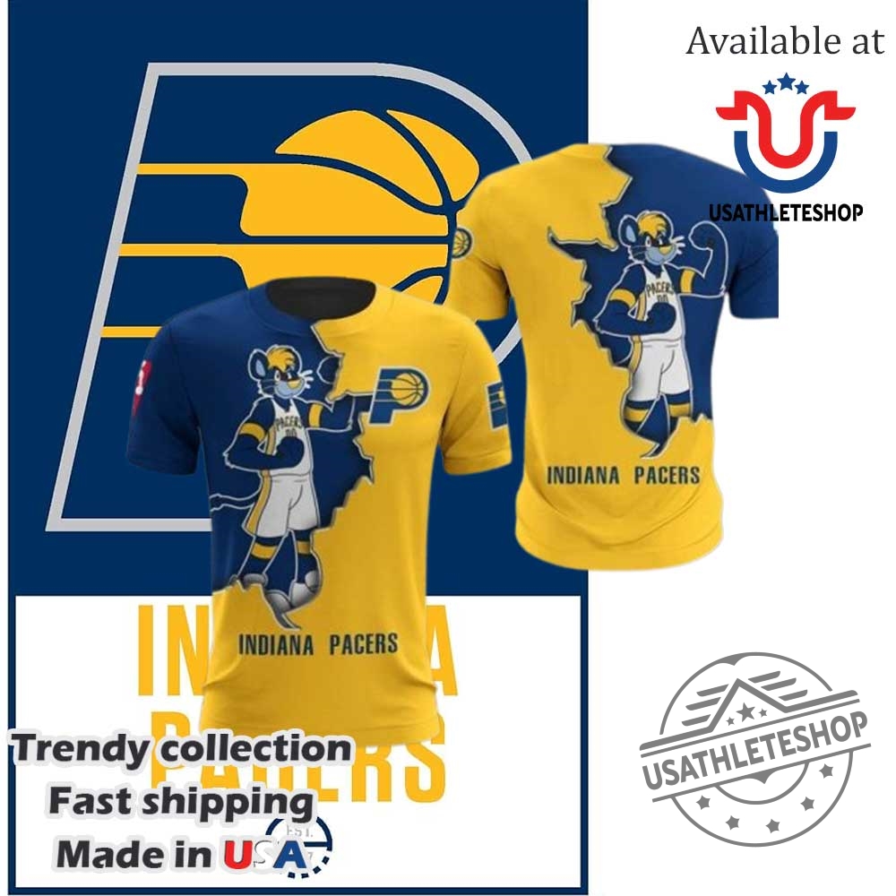 Nba Indiana Pacers Blue Gold Mascot Scratch Shirt 5 NBA Indiana Pacers Blue Gold Mascot Scratch Shirt