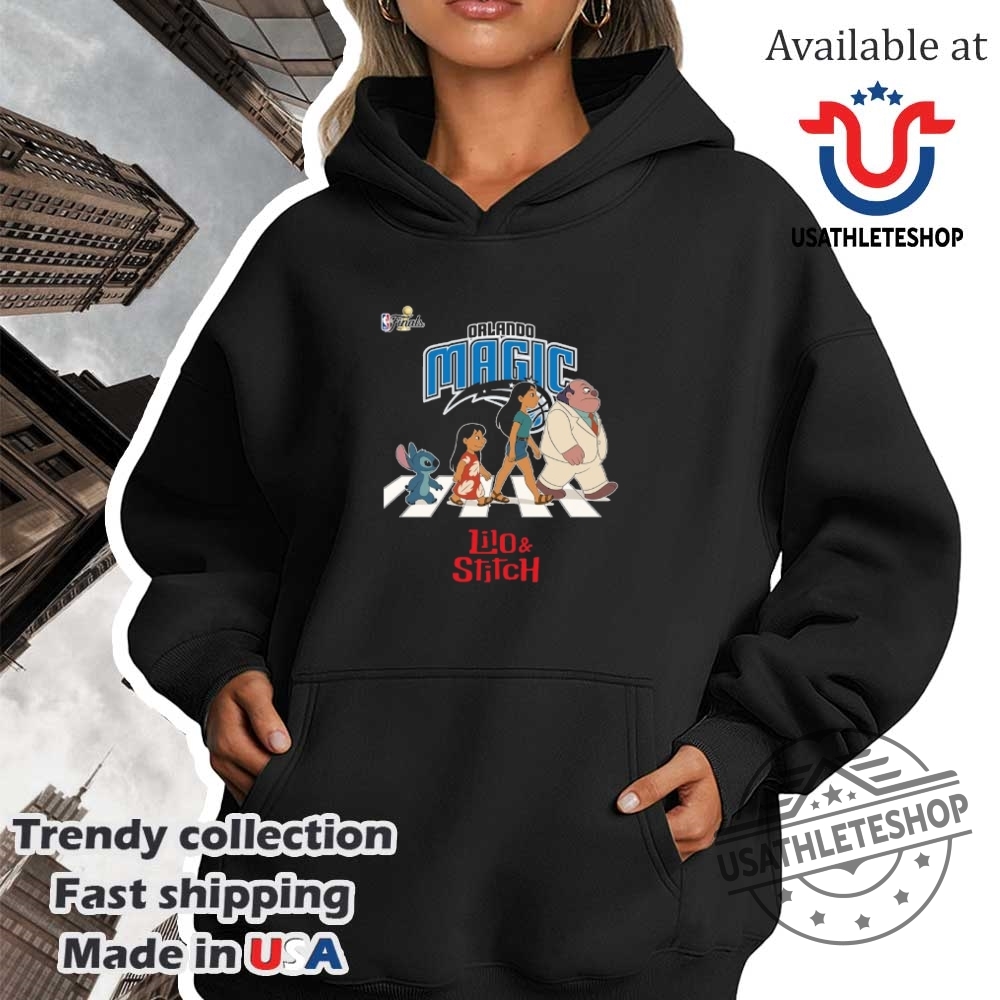 Orlando Magic Nba Lilo And Stitch Characters Abbey Road Shirt 4 Orlando Magic NBA Lilo and Stitch characters abbey road shirt