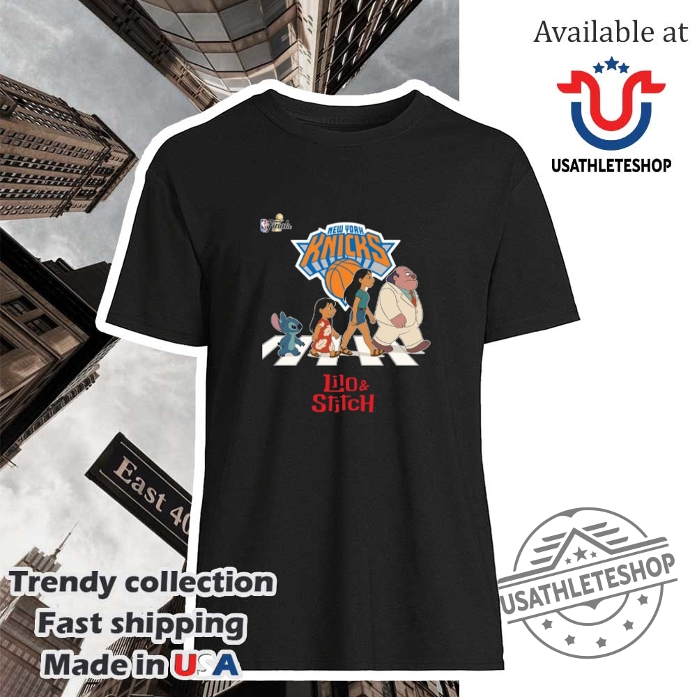 "Top Must-Have Jerseys and Shirts for Sports Enthusiasts in 2023" 17 New York Knicks Nba Lilo And Stitch Characters Abbey Road Shirt