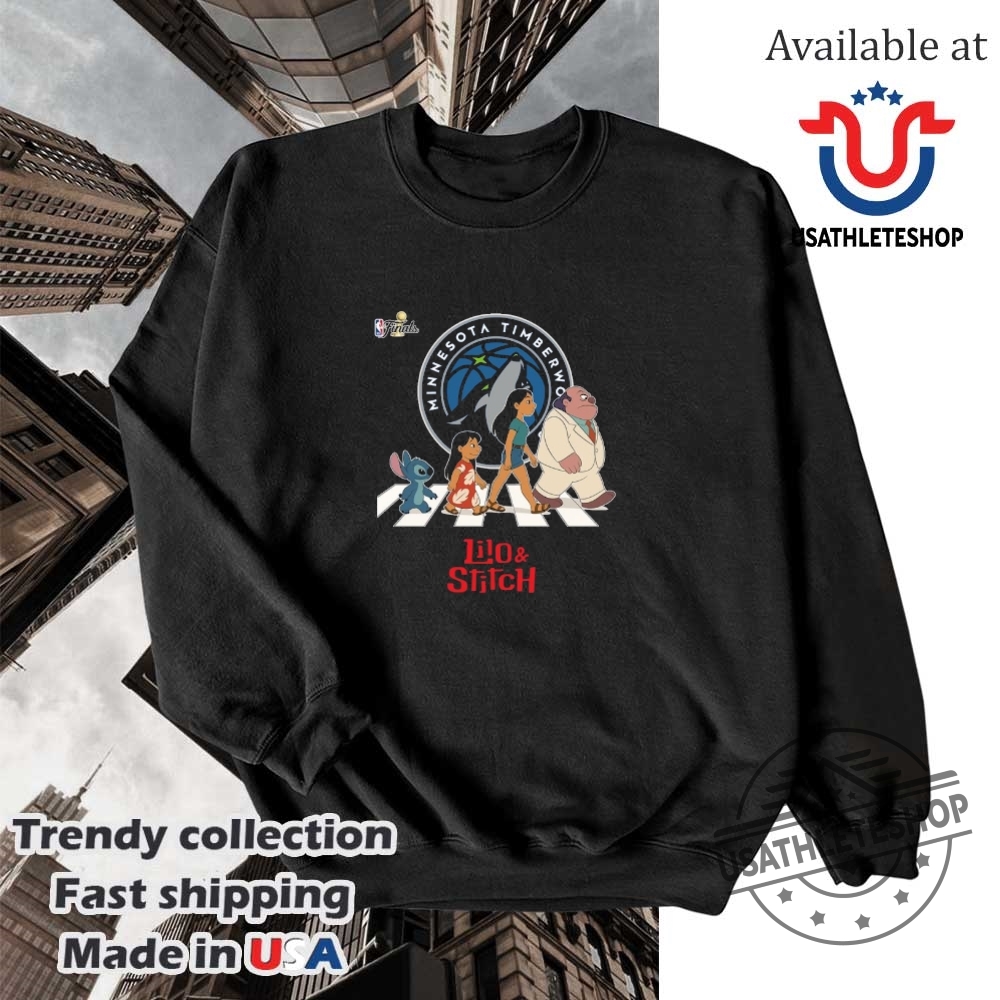 Minnesota Timberwolves Nba Lilo And Stitch Characters Abbey Road Shirt 5 Minnesota Timberwolves NBA Lilo and Stitch characters abbey road shirt