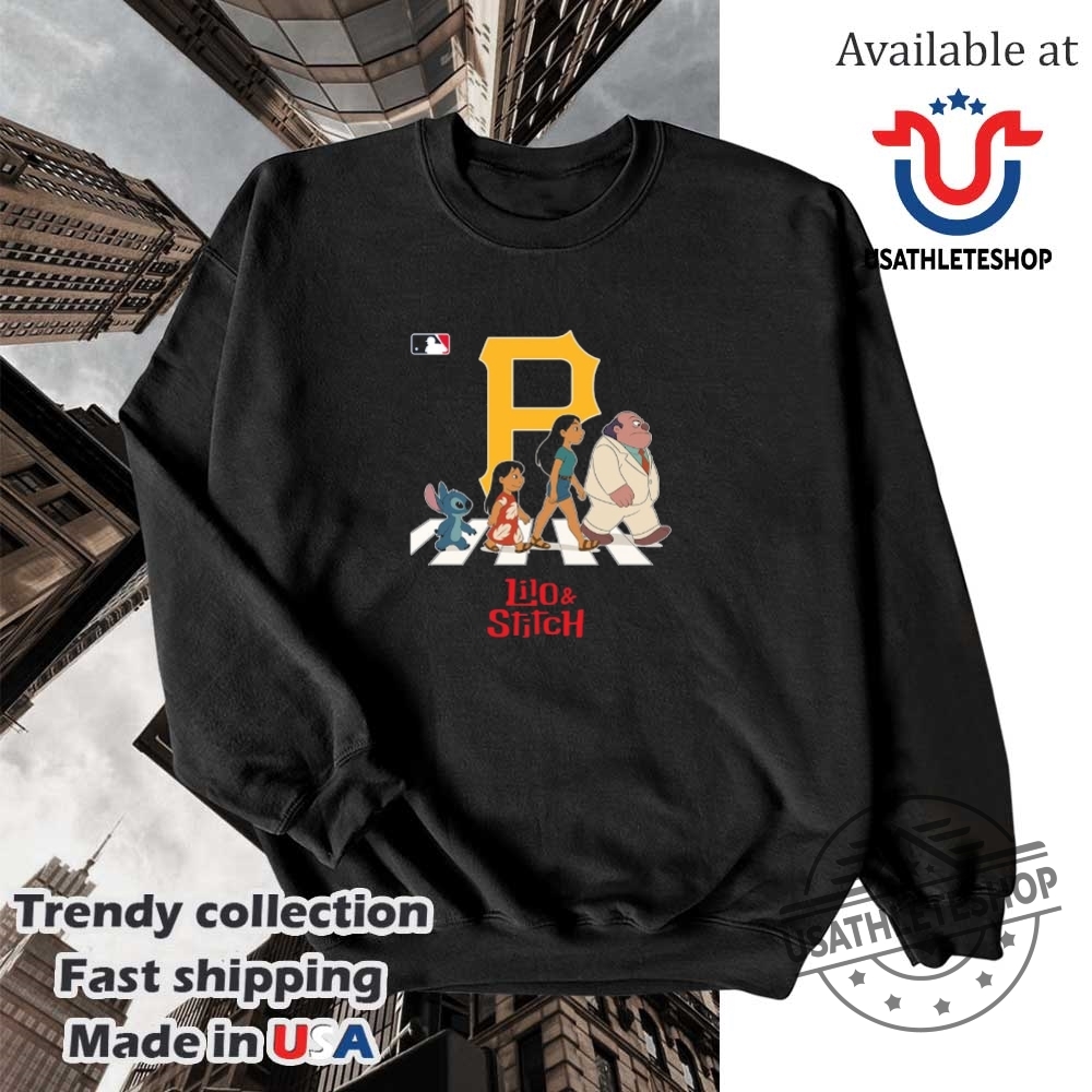 Pittsburgh Pirates Mlb Lilo And Stitch Characters Abbey Road Shirt 5 Pittsburgh Pirates MLB Lilo and Stitch characters abbey road shirt