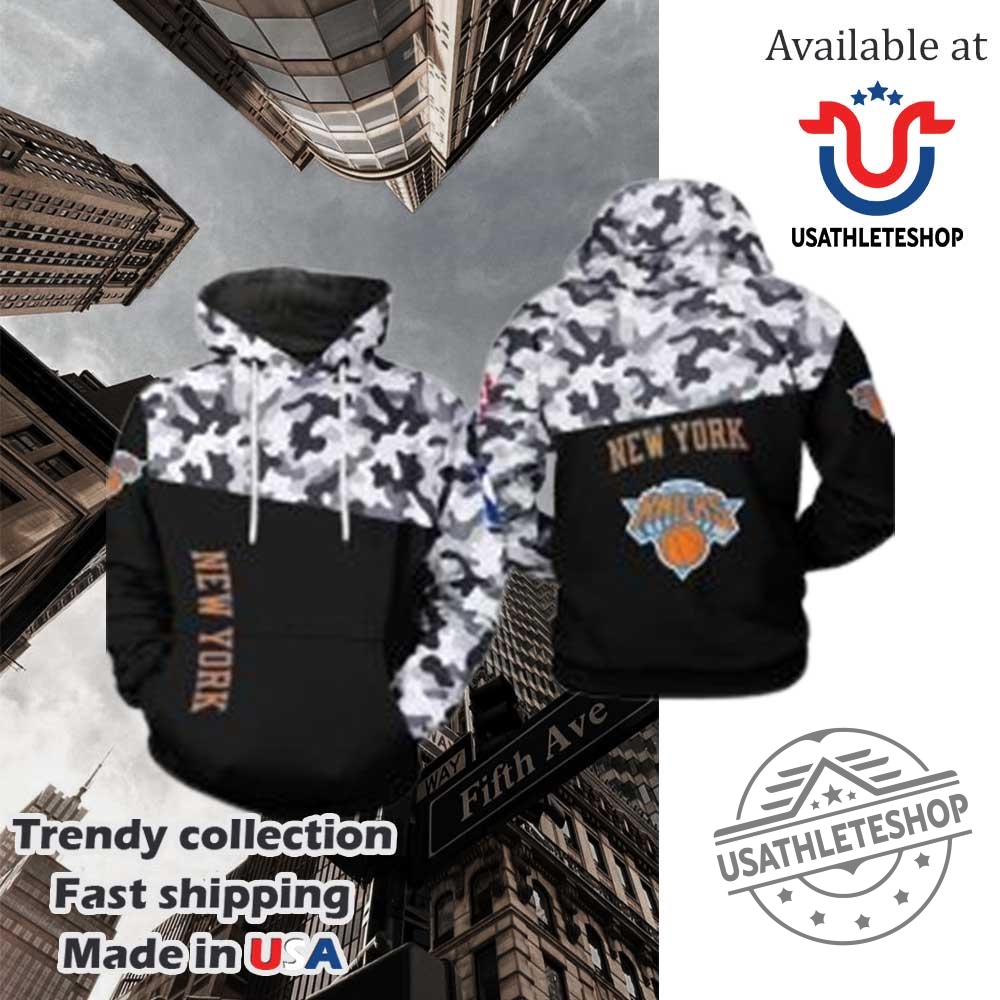 Nba New York Knicks Black Camo Pullover Hoodie 3 NBA New York Knicks Black Camo Pullover Hoodie