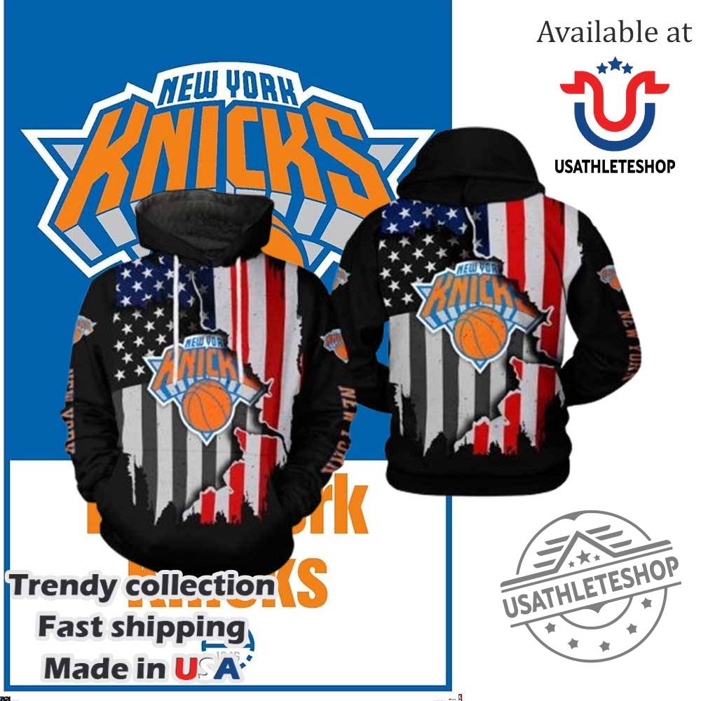 Nba New York Knicks Us Flag Scratch Pullover Hoodie 3 NBA New York Knicks US Flag Scratch Pullover Hoodie