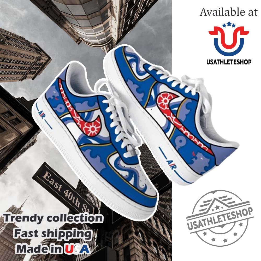 Chelsea Fc Inspired Air Force Sneakers Blue Football Fan Shoes