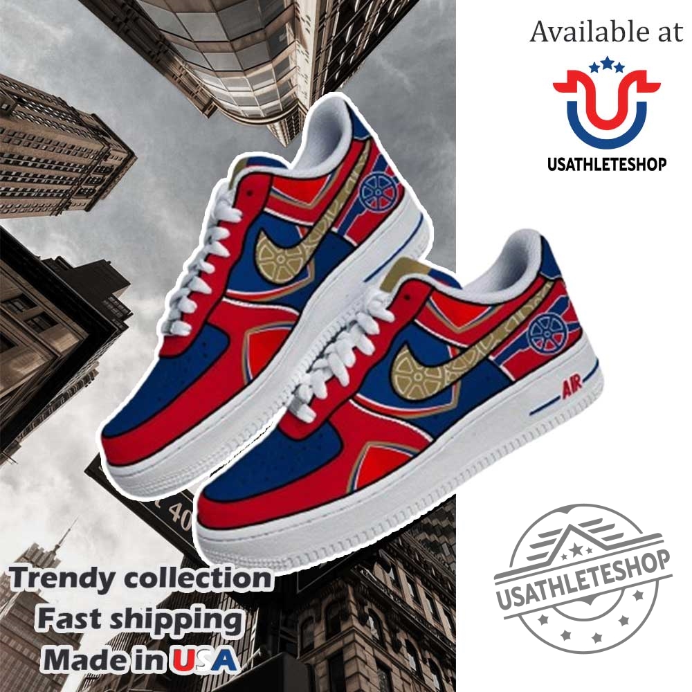 "Top Football and NBA-Themed Sneakers and Shirts for Fans" 3 Arsenal Fc Inspired Air Force Sneakers Red Blue Football Fan Shoes