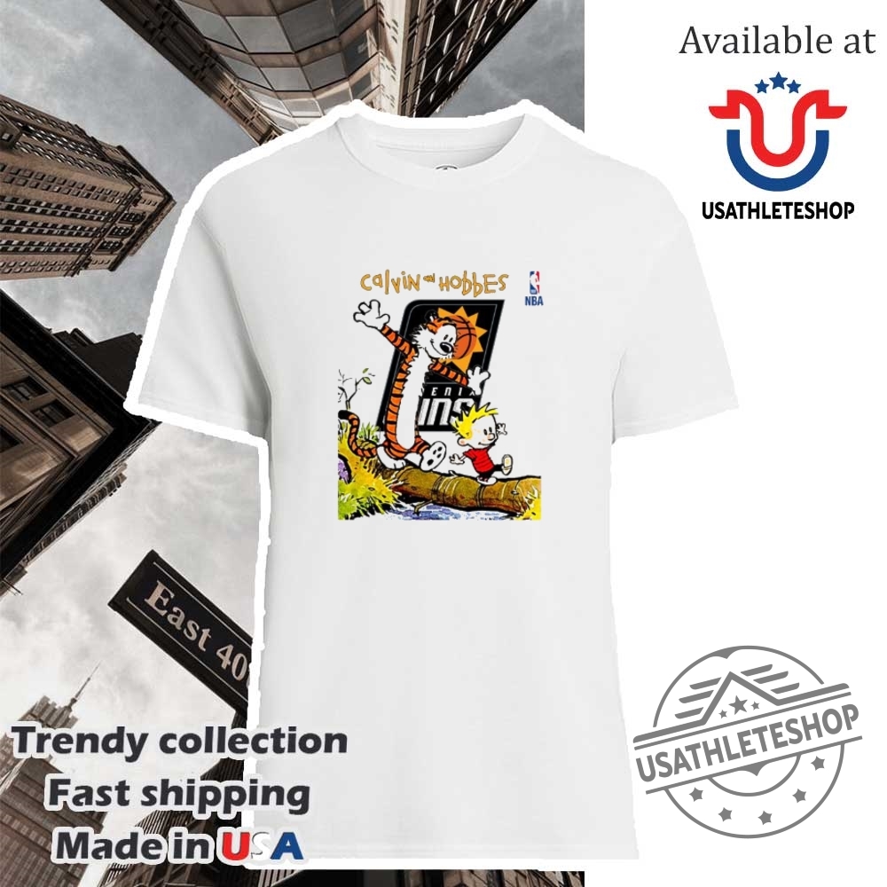 "Top Football and NBA-Themed Sneakers and Shirts for Fans" 7 Nba Phoenix Suns X Calvin And Hobbes Shirt