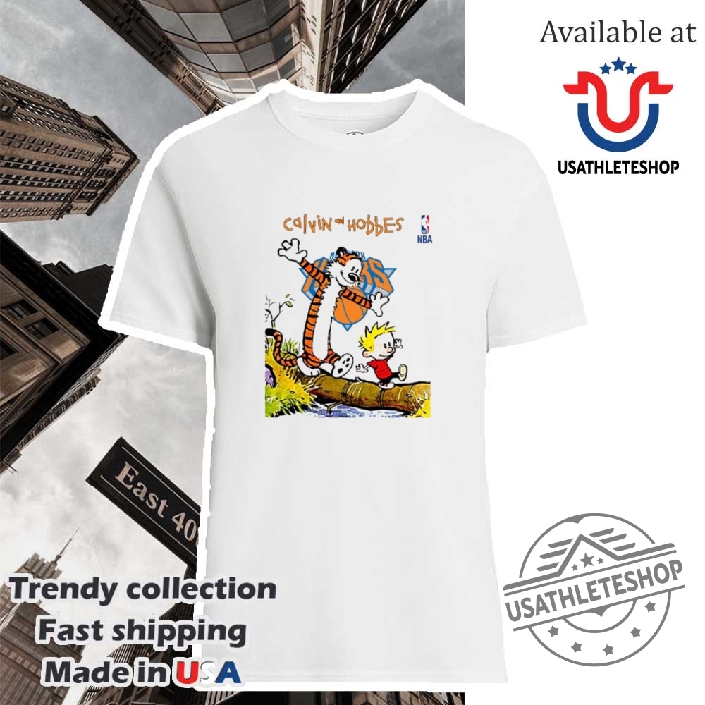"Top Football and NBA-Themed Sneakers and Shirts for Fans" 12 Nba New York Knicks X Calvin And Hobbes Shirt