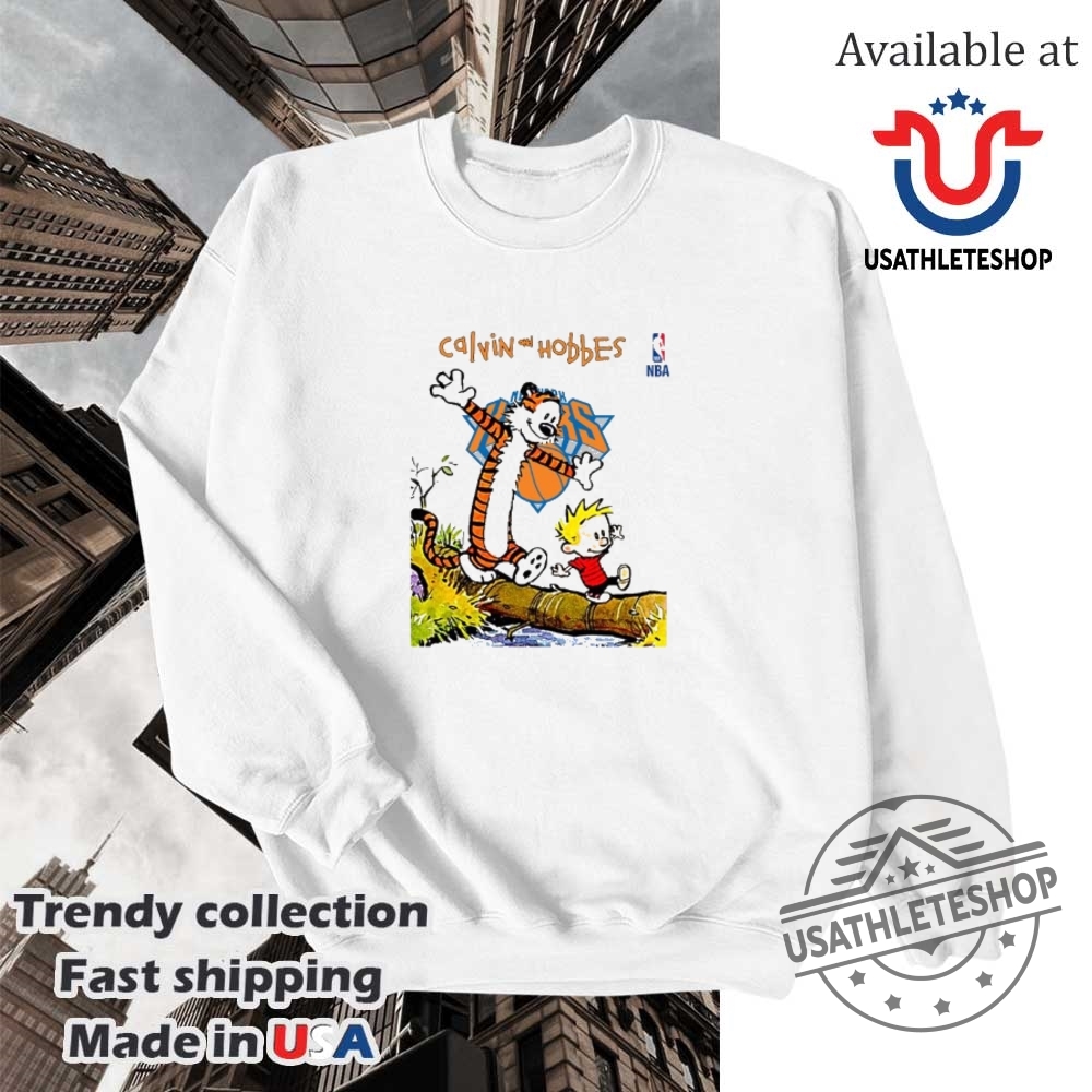 Nba New York Knicks X Calvin And Hobbes Shirt 5 NBA New York Knicks x Calvin and Hobbes shirt