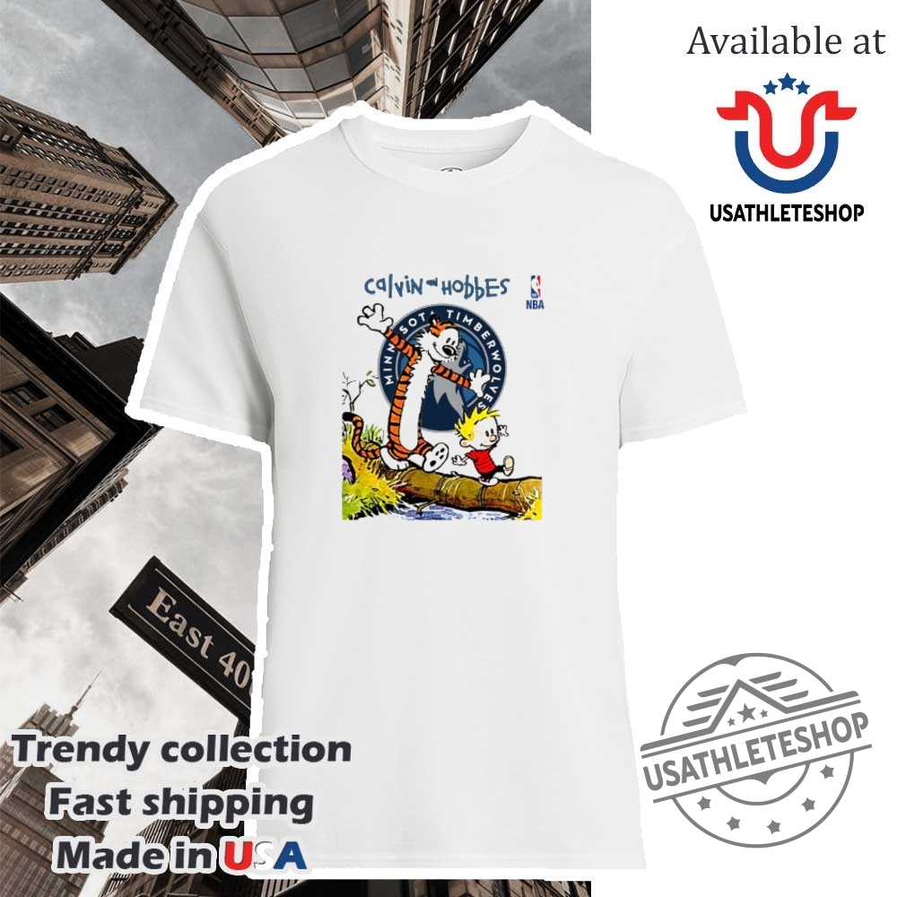 "Top Football and NBA-Themed Sneakers and Shirts for Fans" 31 Nba Minnesota Timberwolves X Calvin And Hobbes Shirt
