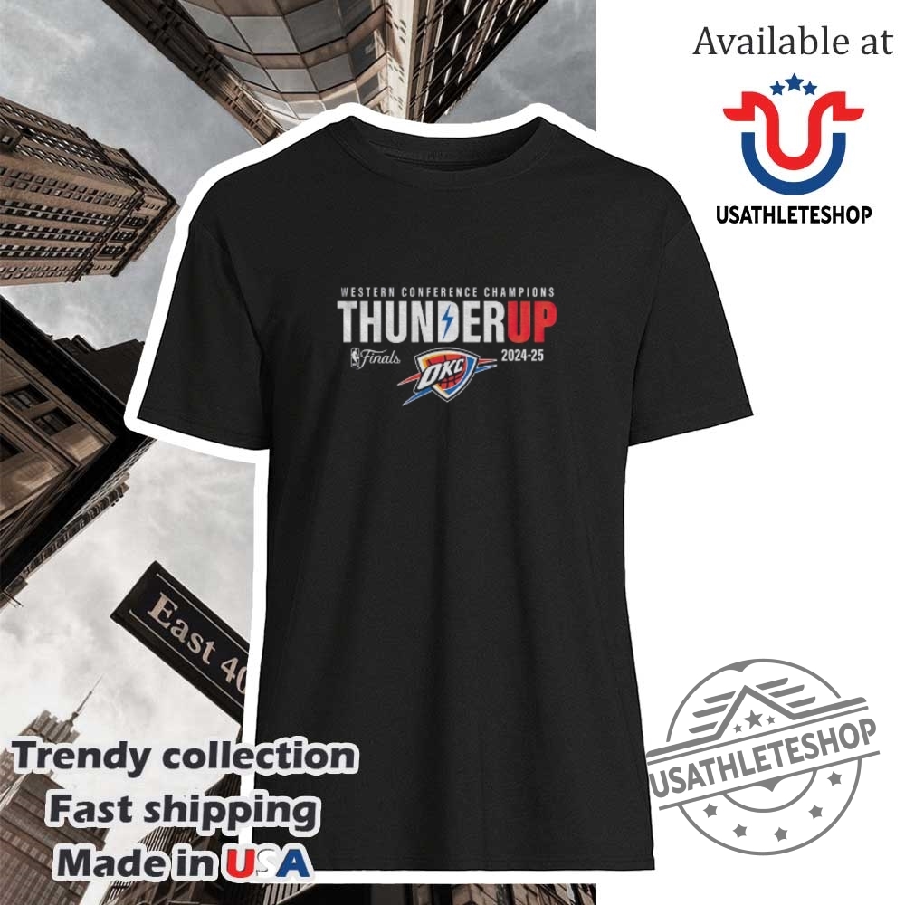 "Top Football and NBA-Themed Sneakers and Shirts for Fans" 39 Oklahoma City Thunder Finals 2025 Western Conference Champions Shirt