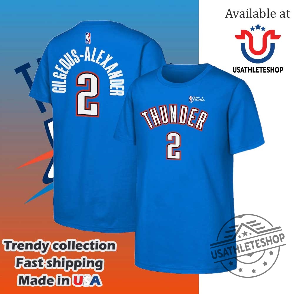 "Top NBA Shirts: Panthers, Thunder & Pacers Must-Haves for 2025" 3 Shai Gilgeousalexander Oklahoma City Thunder Nike Youth 2025 Nba Finals Name Number Shirt