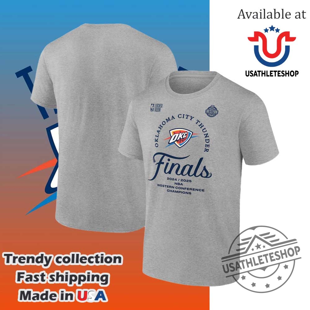 "Top NBA Shirts: Panthers, Thunder & Pacers Must-Haves for 2025" 4 Oklahoma City Thunder Fanatics 2025 Western Conference Champions Locker Room Shirt