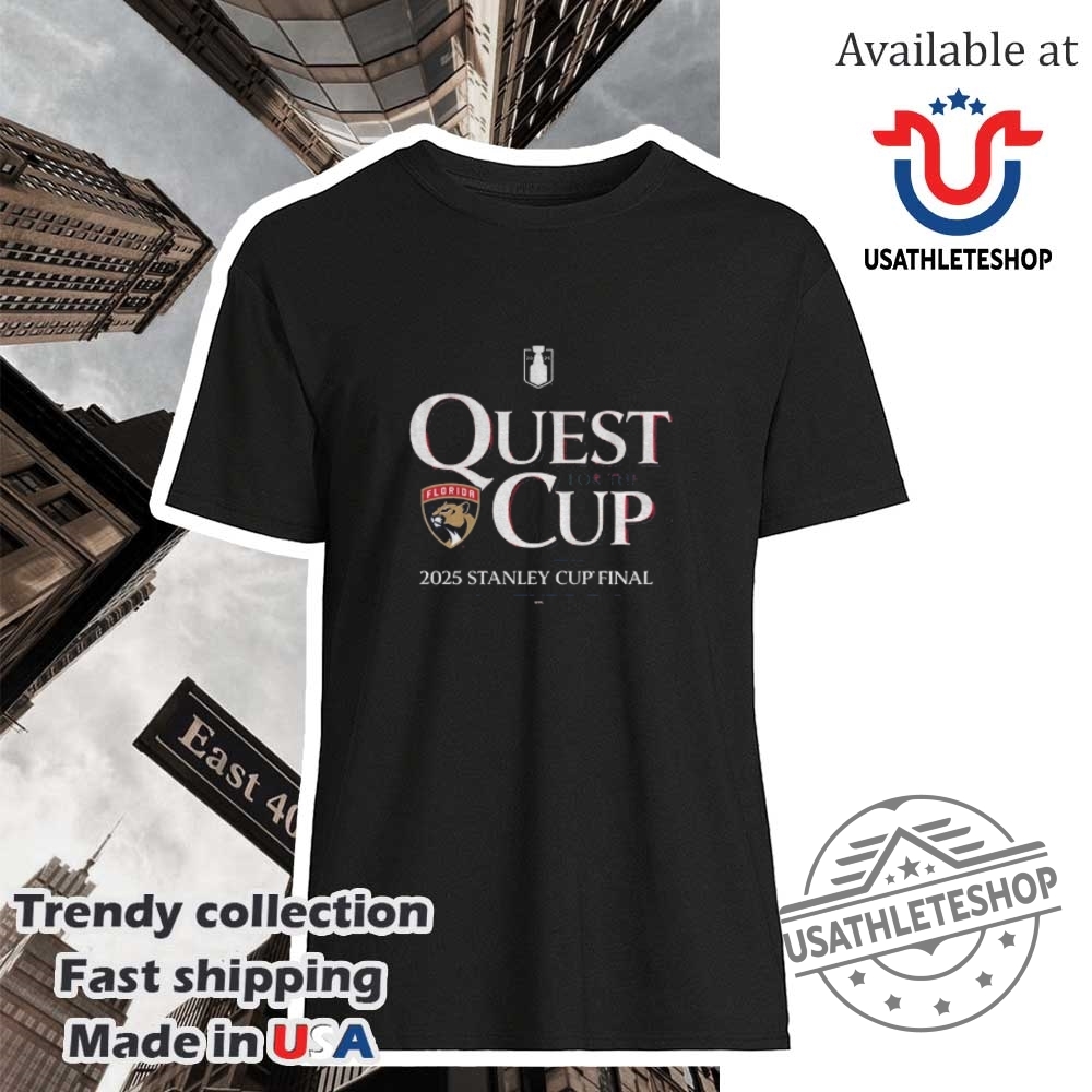 "Top NBA Shirts: Panthers, Thunder & Pacers Must-Haves for 2025" 9 Florida Panthers 2025 Stanley Cup Final Quest For The Cup Shirt