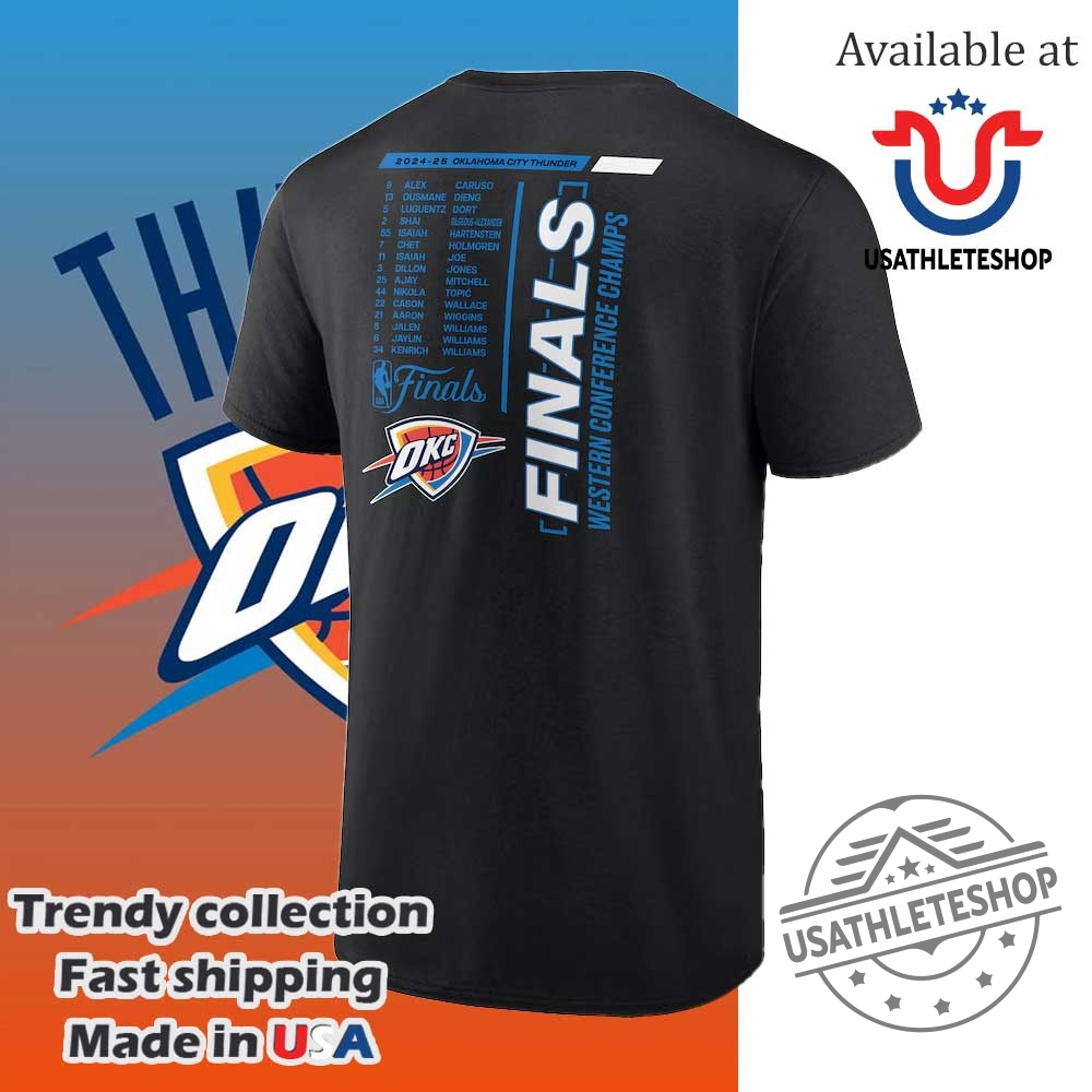 Oklahoma City Thunder 2025 Western Conference Champions Roster Buzzer Beater Shirt 6 Oklahoma City Thunder 2025 Western Conference Champions Roster Buzzer Beater shirt