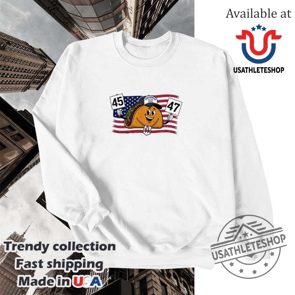 Taco Wearing President Of The United States Cap 45 47 American Flag Shirt 5 Taco wearing President of the United States cap 45 47 American flag shirt