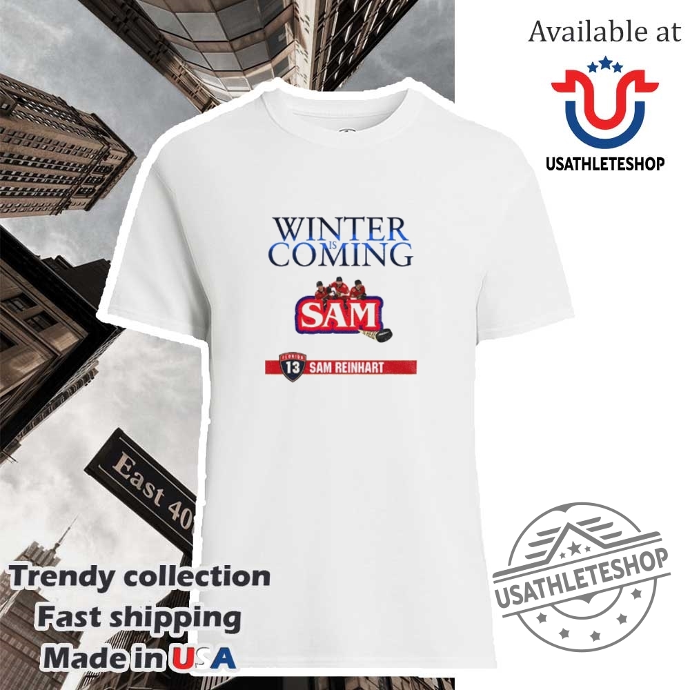 "Top NBA Shirts: Panthers, Thunder & Pacers Must-Haves for 2025" 35 Florida Panthers Hockey Sam Reinhart Nhl Winter Is Coming Shirt