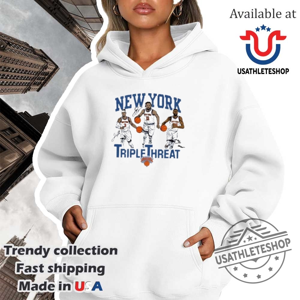 New York Triple Threat Hart Brunson Bridges Signature Knicks Signature Shirt 4 New York triple threat Hart Brunson Bridges signature Knicks signature shirt